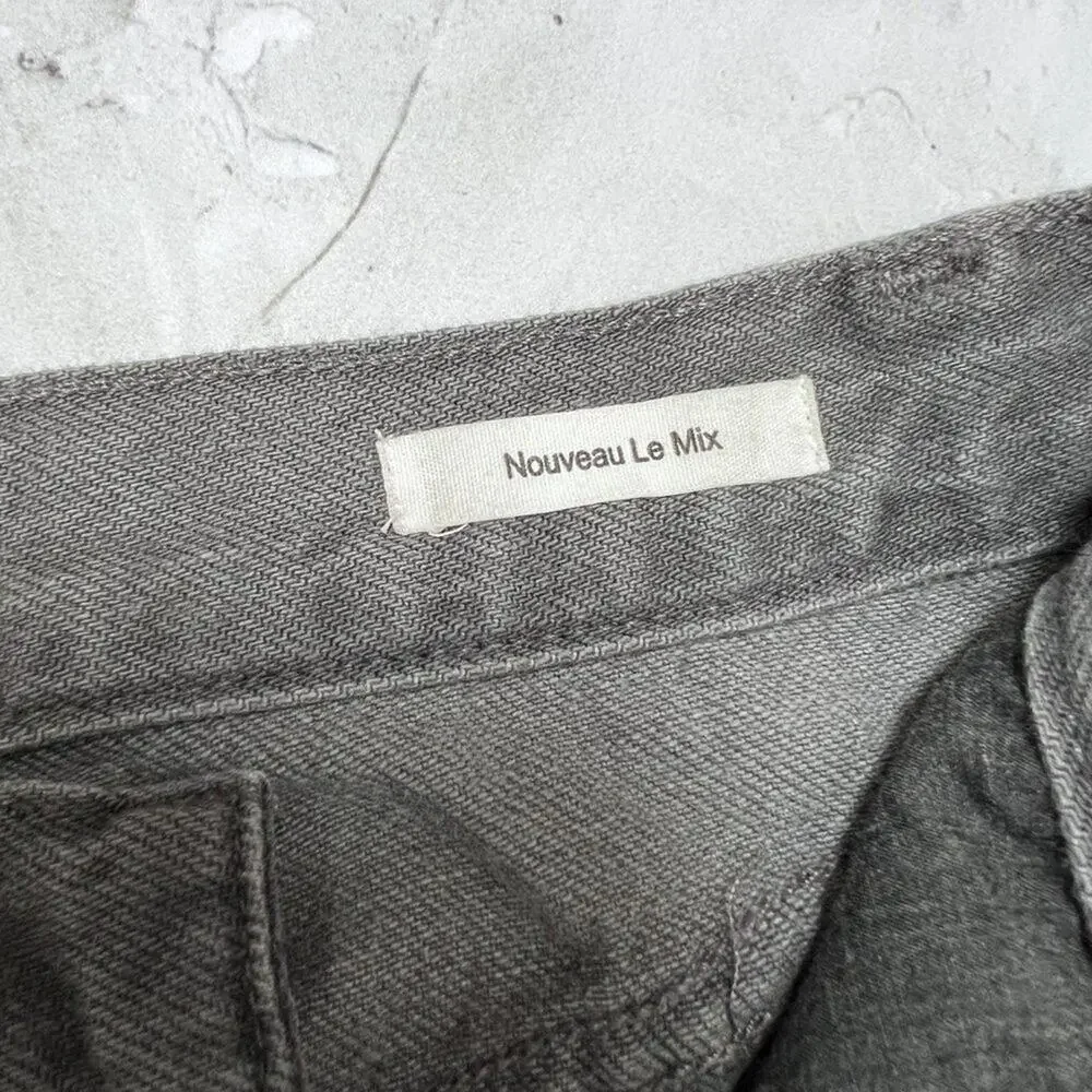 Frame Le Mix Nouveau Jeans SIZE 25 RUNS SMALL Ash Gray Two Tone Raw Hem - Picture 7 of 14